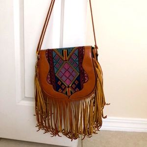 Gorgeous fringe leather purse